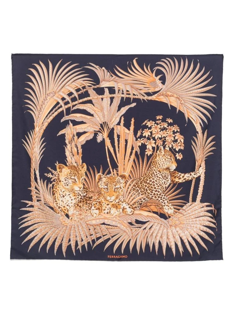 Salvatore Ferragamo LEOPARD PRINT SILK SCARF 1