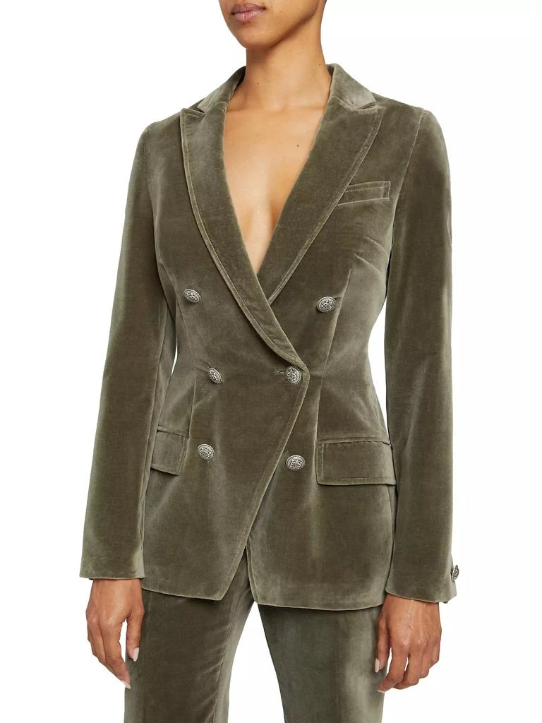 Santorelli Velvet Double-Breasted Blazer 3