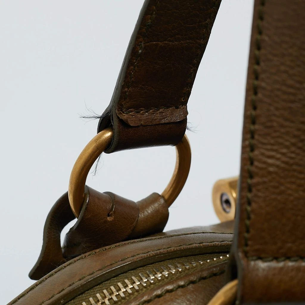 Yves Saint Laurent Yves Saint Laurent Olive Green Leather Large Muse Bag 6