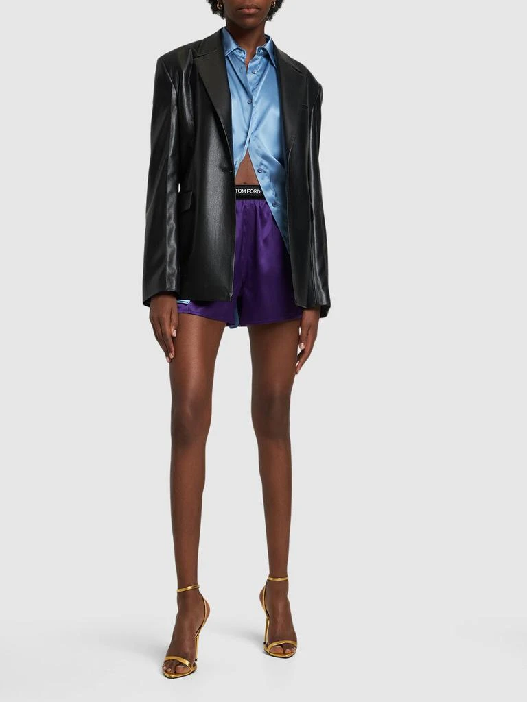 Tom Ford Logo Silk Satin Mini Shorts 1