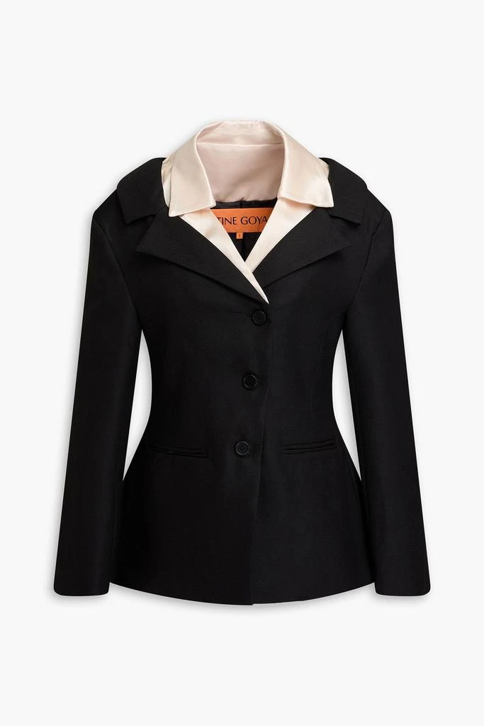 Stine Goya Satin-paneled twill blazer 1
