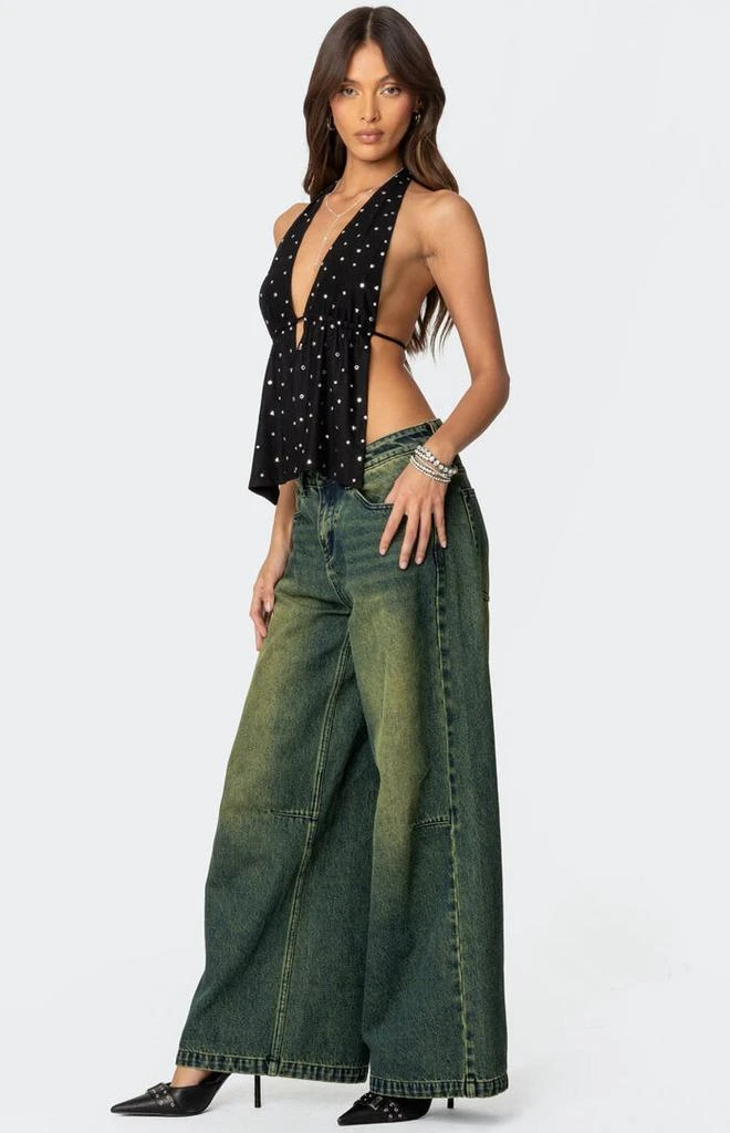 Edikted Studded Open Back Halter Top 3