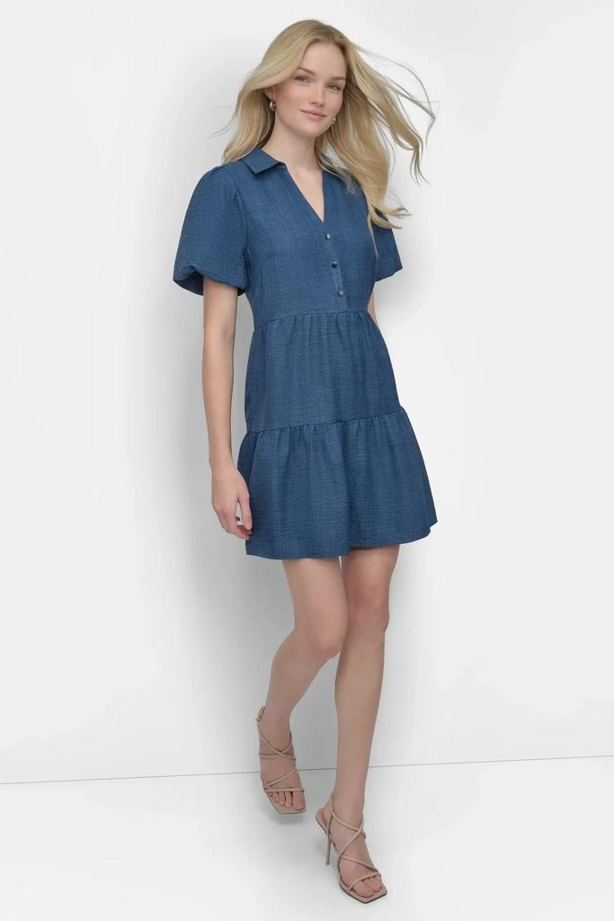 DKNY TIERED A-LINE MINI SHIRT DRESS 7