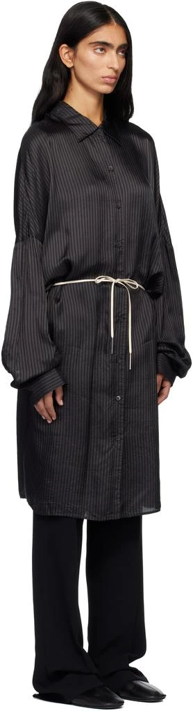 Dries Van Noten Gray Striped Midi Dress 2