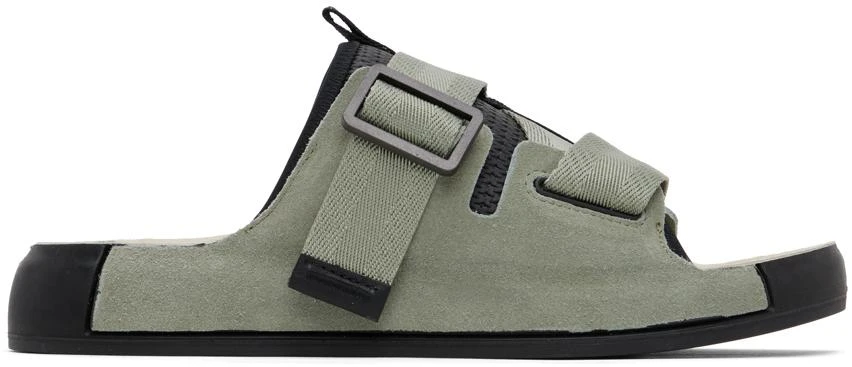 Stone Island Shadow Project Green Tape Sandals 1