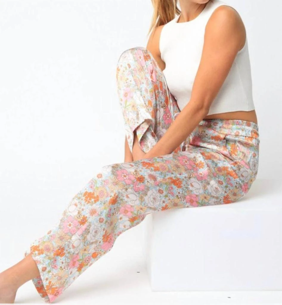Olivaceous Floral silky pants 3