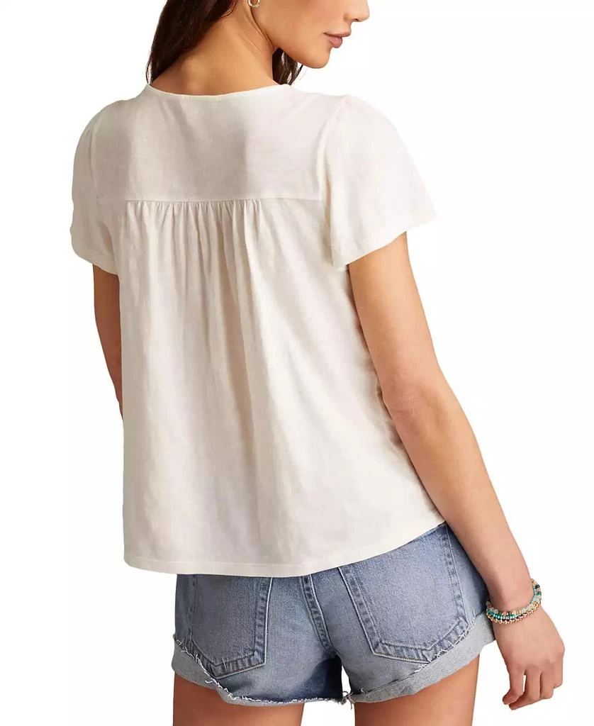 Lucky Brand Women's Cotton Crochet-Trim Top 4