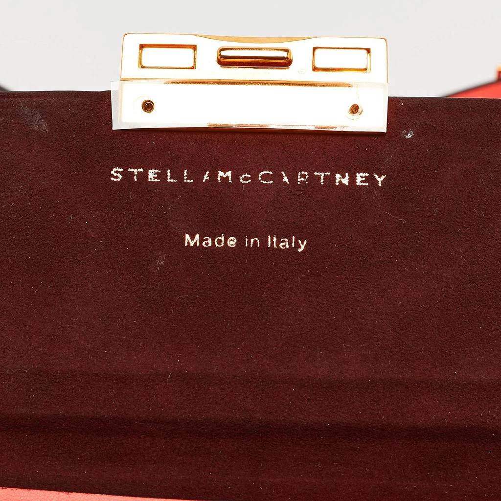 Stella McCartney Stella McCartney Neon Orange Faux Leather Metal Flap Crossbody Bag 14