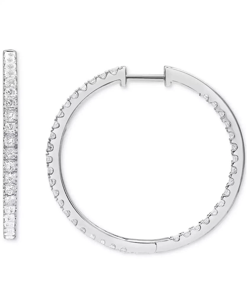 Macy's Diamond In & Out  Hoop Earrings (2 ct. t.w.) in 14k White Gold 4