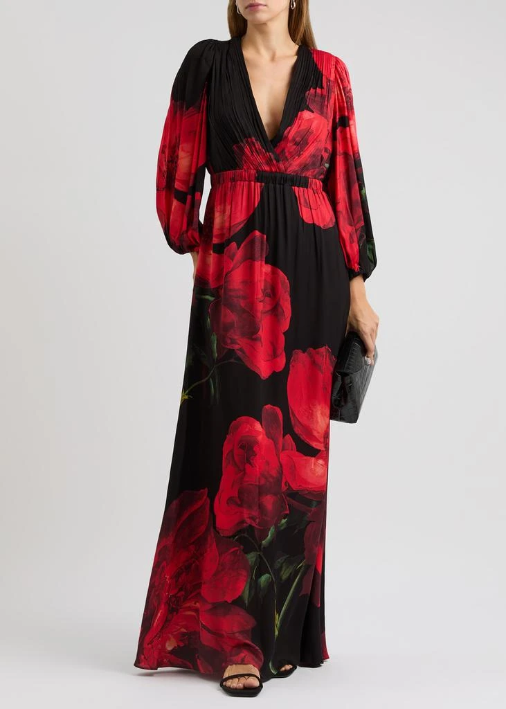 Alice + Olivia Clarissa floral-print matte satin maxi dress 4
