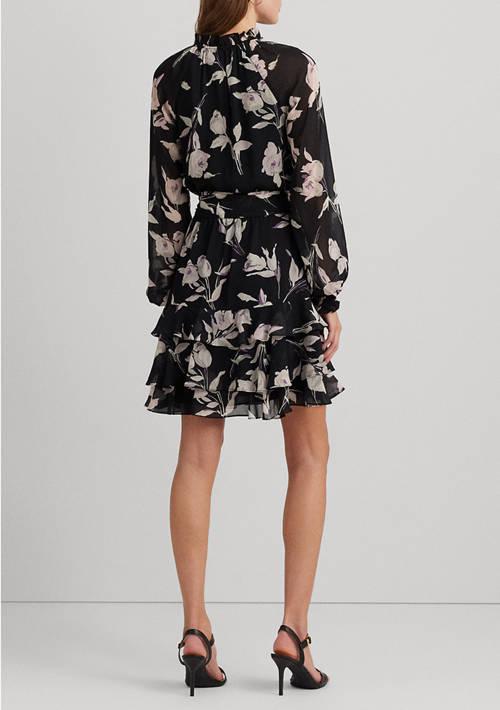 Ralph Lauren Ralph Lauren Floral Belted Crinkle Georgette Dress