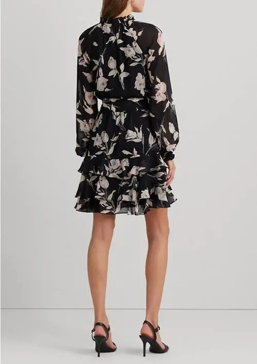 Ralph Lauren Floral Belted Crinkle Georgette Dress 2