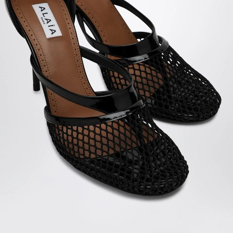 Alaïa Black thong sandals in mesh 5