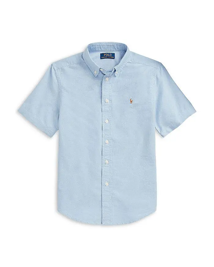 Ralph Lauren Boys' Cotton Oxford Short Sleeve Shirt - Little Kid, Big Kid