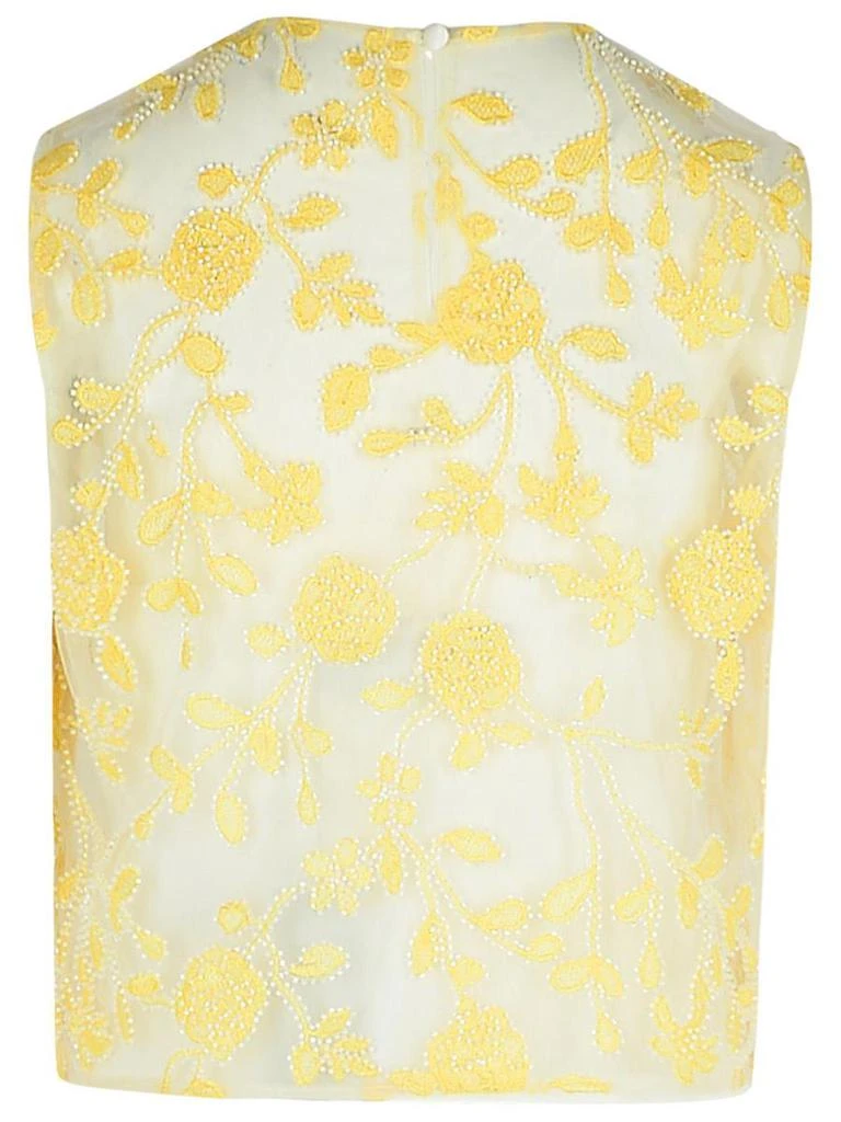 ROTATE Birger Christensen Rotate Birger Christensen 'Flower' Yellow Polyester Tank Top 3