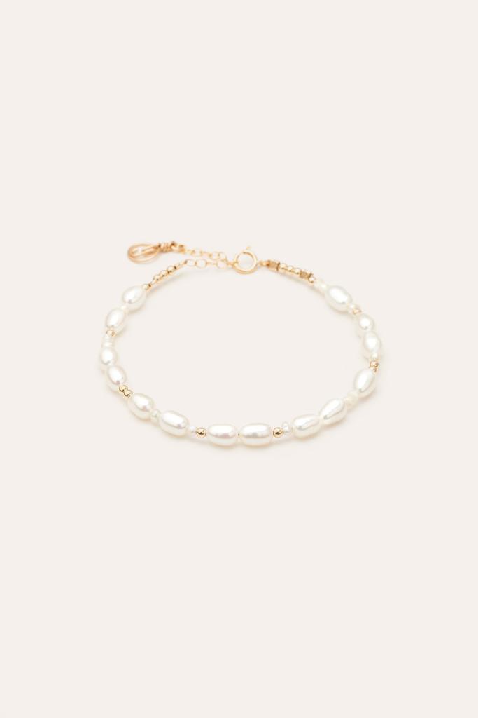 YAY Paris Bracelet Grain De Riz - Perles De Culture - Or