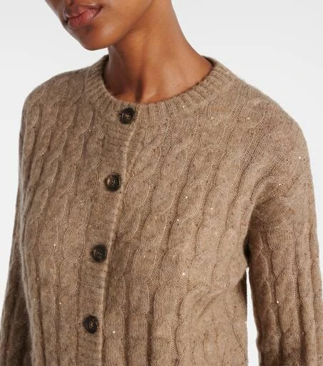 Brunello Cucinelli Cable-knit sequined cardigan 4