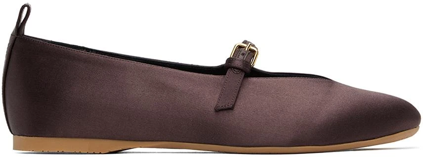 JW Anderson Brown Satin Ballerina Flats 1