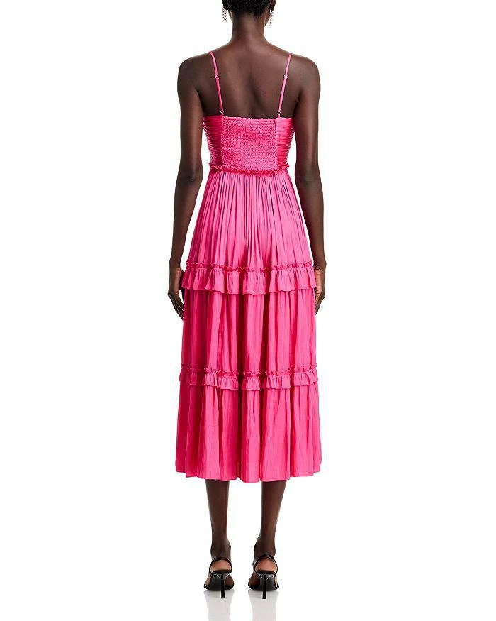 AQUA Ruched Ruffled Midi Dress - Exclusive 4