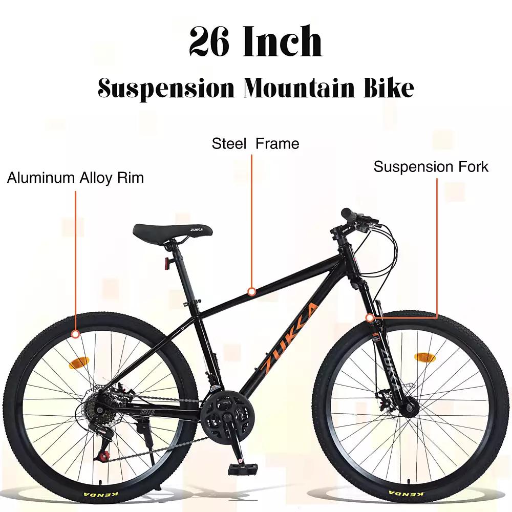 Streamdale Furniture Streamdale 26" Mountain Bike, 24-Speed, KENDA Tires