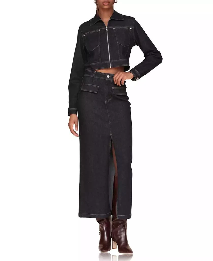 Avec Les Filles Women's Cropped Denim Jacket 7