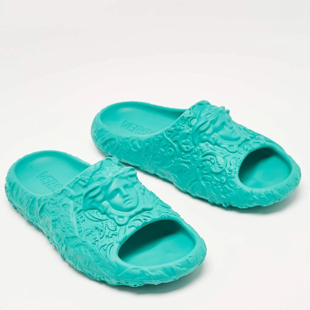 Shop Versace Turquoise Blue Baroque Medusa Embossed Rubber  display picture 2