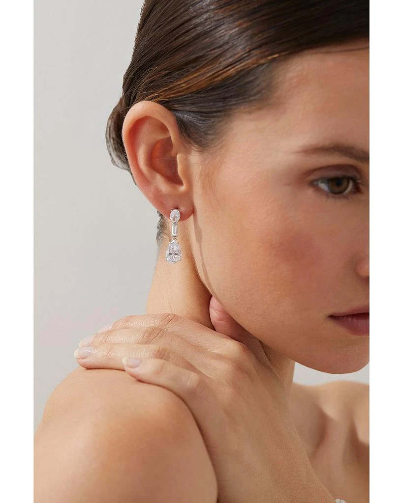Nadri Cubic Zirconia Drop Earrings in Rhodium Plated 3