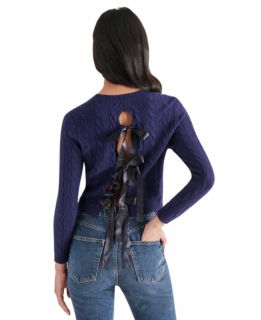 Steve Madden Steve Madden - Jeany Bow Back Cable Knit Sweater