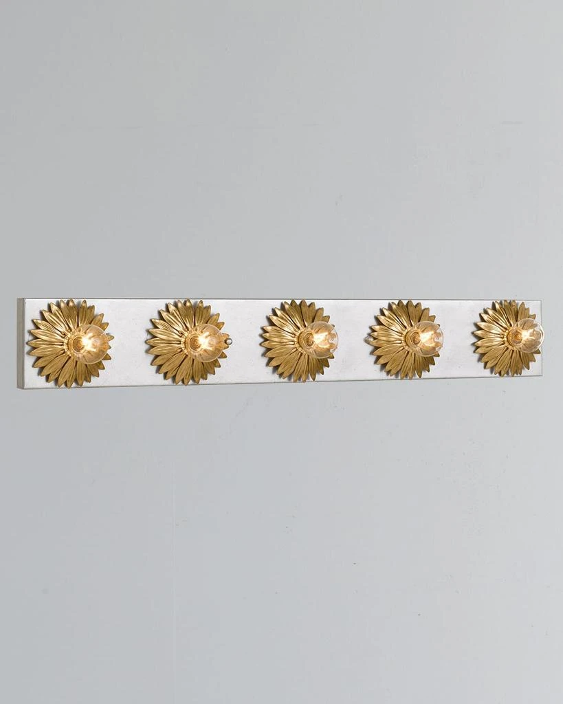 Crystorama Broche 5-Light Antiqued Gold and Silver Bathroom Vanity 1