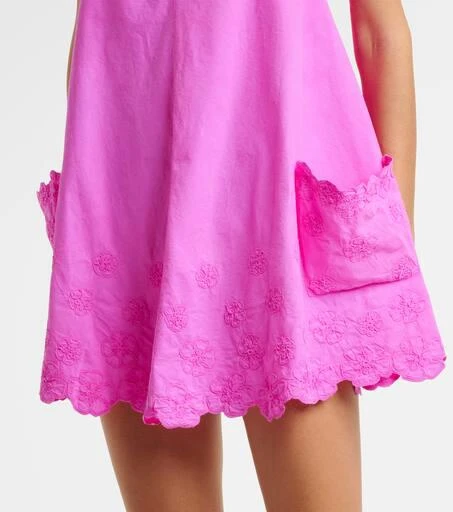 Juliet Dunn Embroidered cotton poplin beach cover-up 5