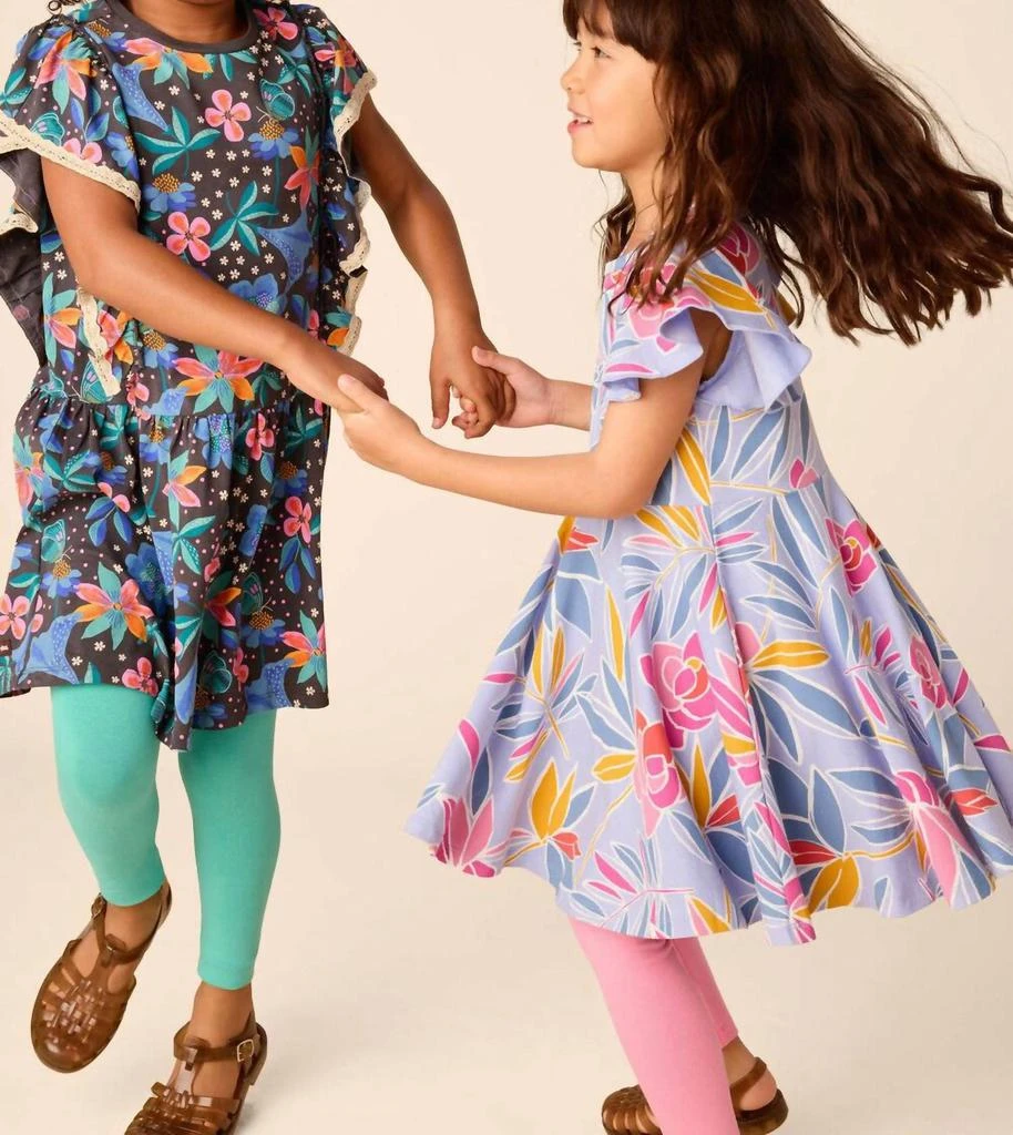 Tea Collection Tea Collection - Kids Girls Flutter Sleeve Twirl Dress 4