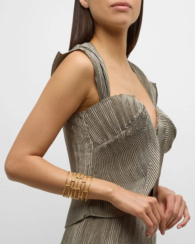 Devon Leigh Gold-Plated Open Bars Cuff Bracelet 5