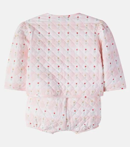Bebe Organic Baby floral quilted jacket and shorts set 3
