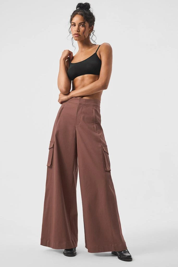 Alo Show Off Cargo Wide Leg Trouser - Chestnut 1