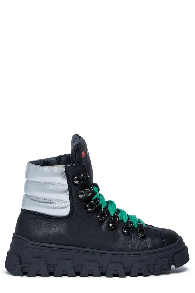 Marni Marni Kids Logo Printed Round Toe Lace-Up Sneakers 1
