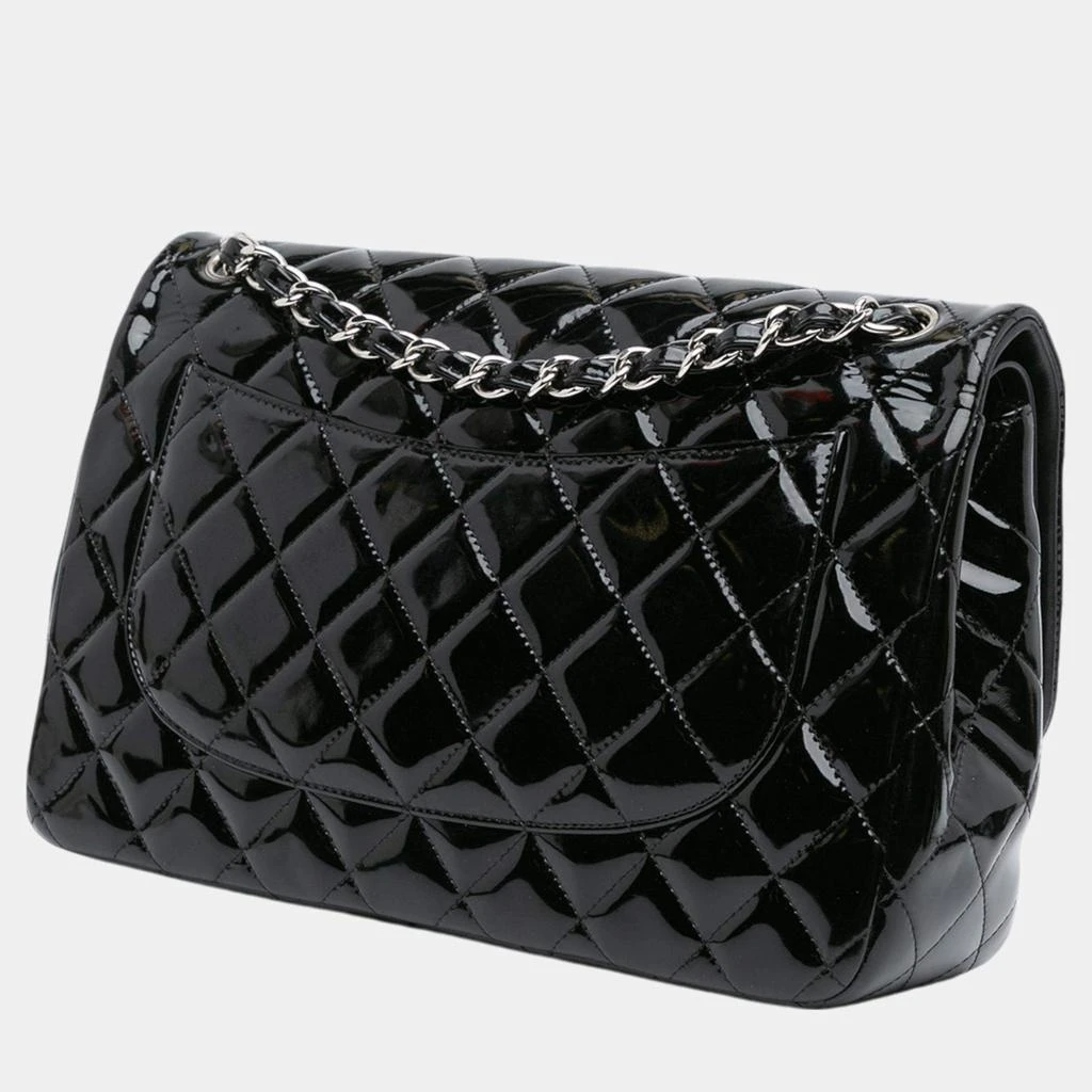 Chanel Chanel Black Jumbo Classic Patent Double Flap 2