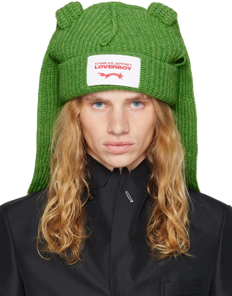 Charles Jeffrey Loverboy Green Chunky Rabbit Beanie 1