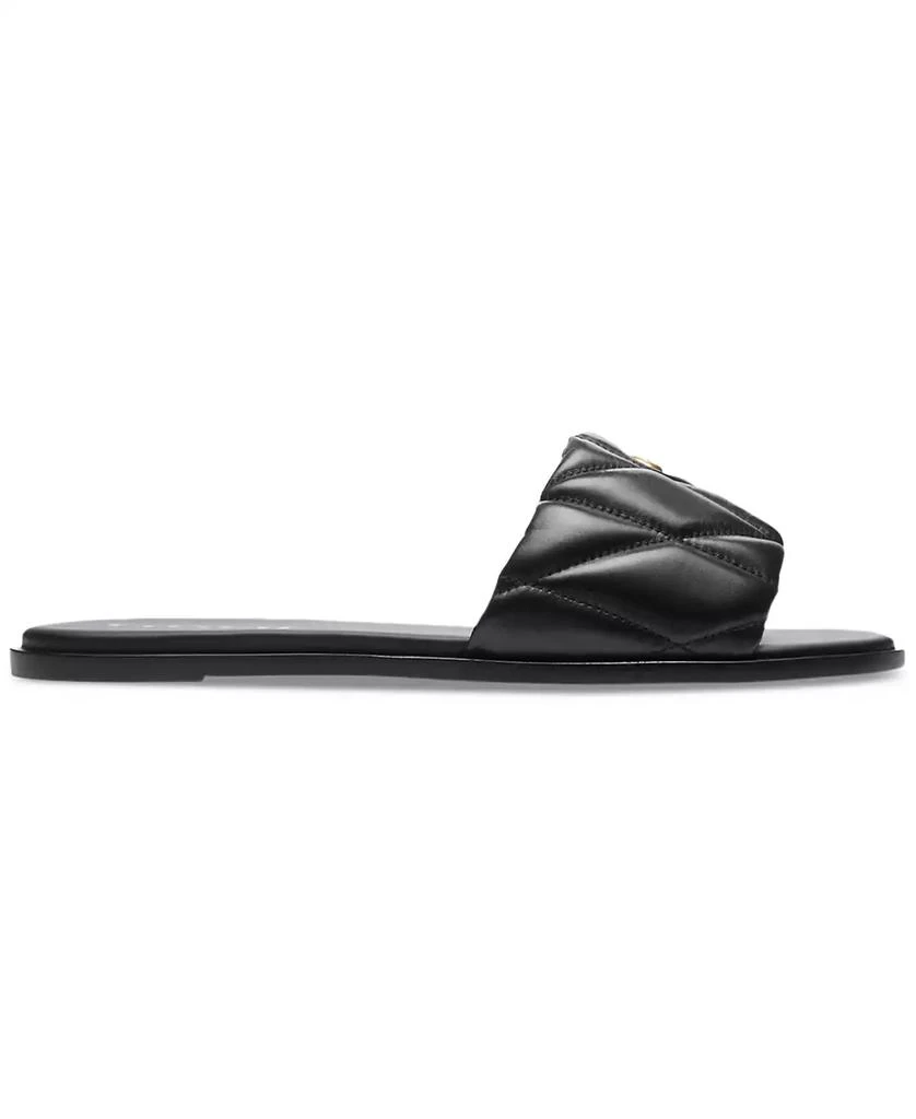 Coach Holly Quilted Puffy C Slide Flat Leather Sandals 2
