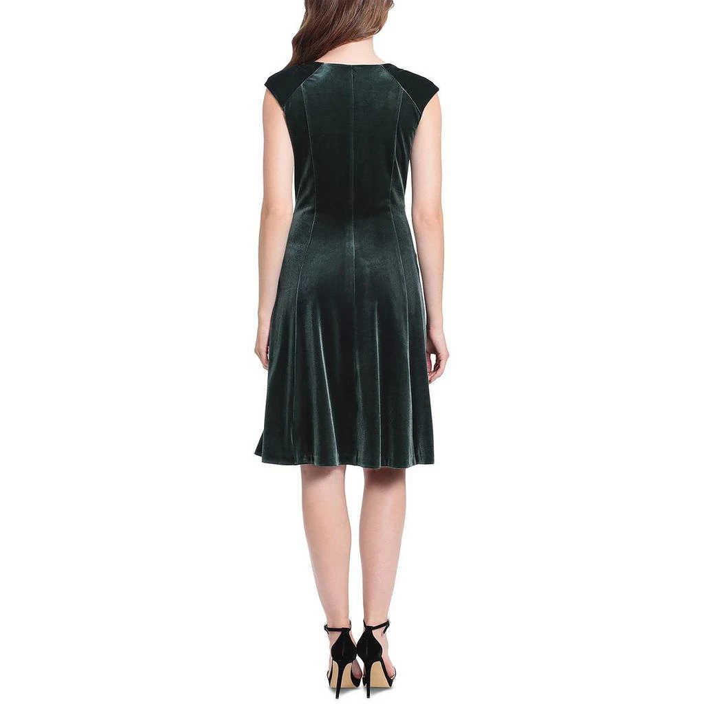 London Times Petites Womens Velvet Mini Cocktail and Party Dress 2