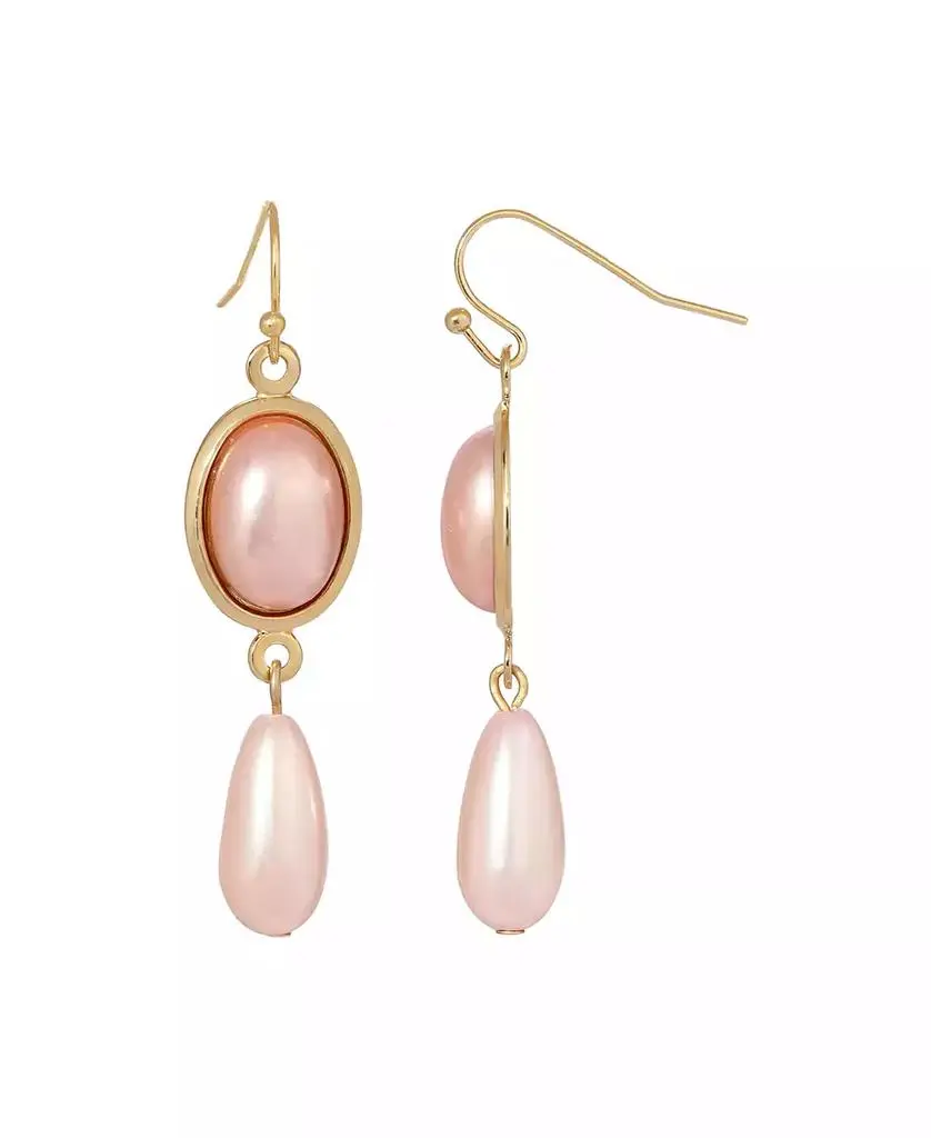 2028 Pink Imitation Pearl Drop Earrings