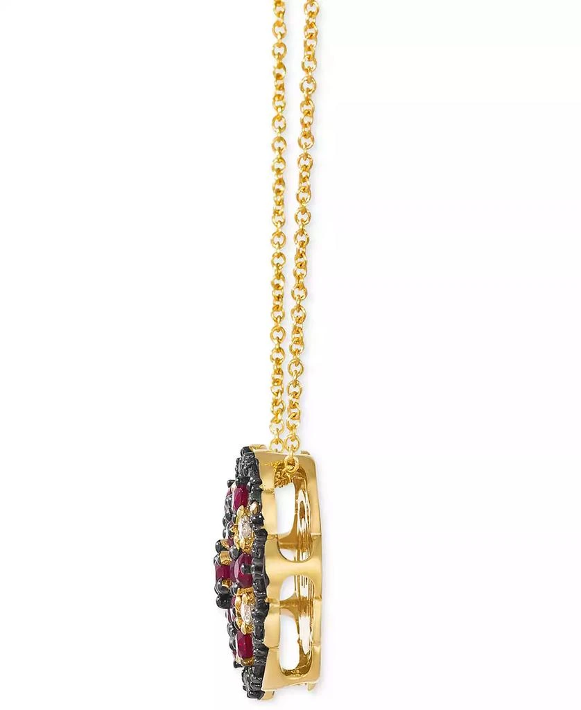 Le Vian Passion Ruby (1/2 ct. t.w.) & Diamond (1/2 ct. t.w.) Flower Cluster Adjustable 20" Pendant Necklace in 14k Gold 2