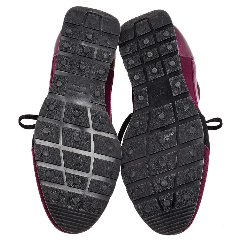 Balenciaga Balenciaga Burgundy/Purple Leather And Canvas Race Runner Sneakers Size 40 6