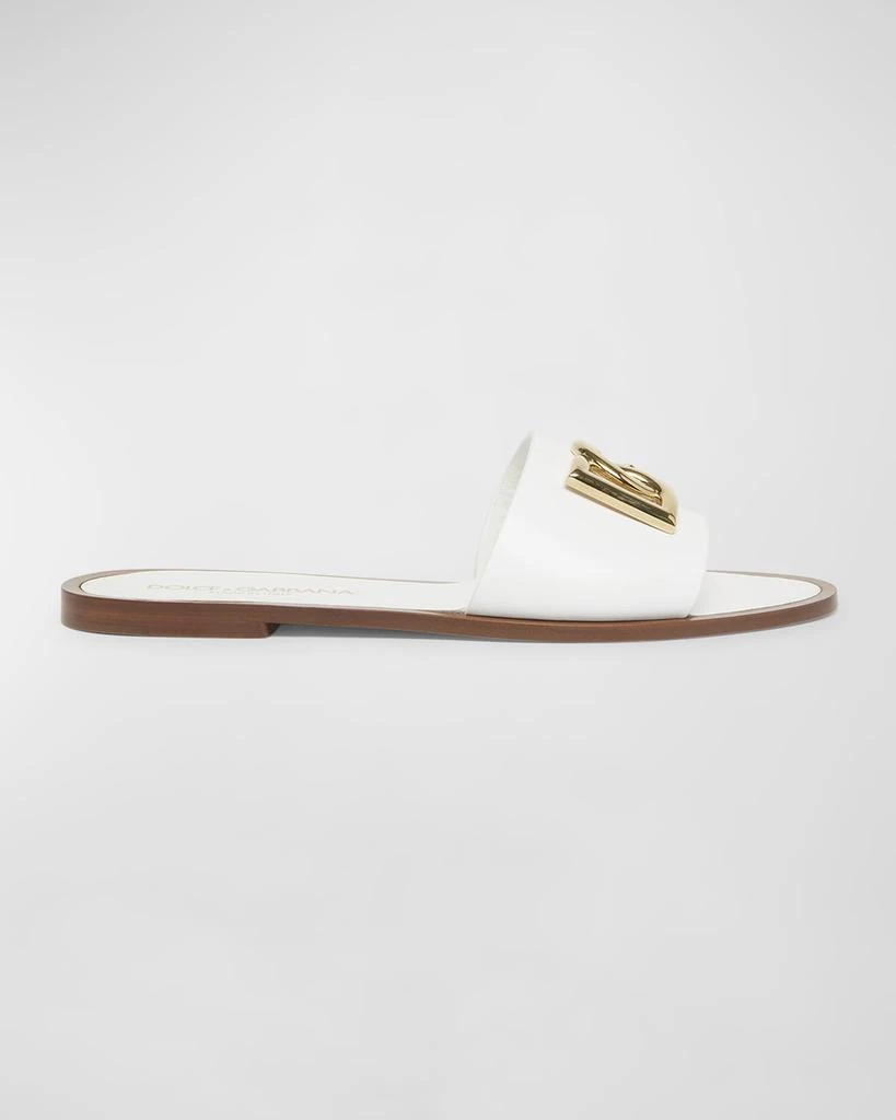 Dolce & Gabbana DG Medallion Leather Flat Sandals 1