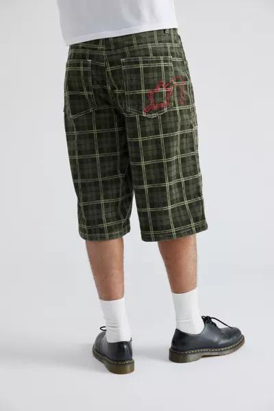 パンツ jaded london green check cord shorts w30 Jaded London BROOKLYN JUMBO JORTS UNISEX - Shorts - green check