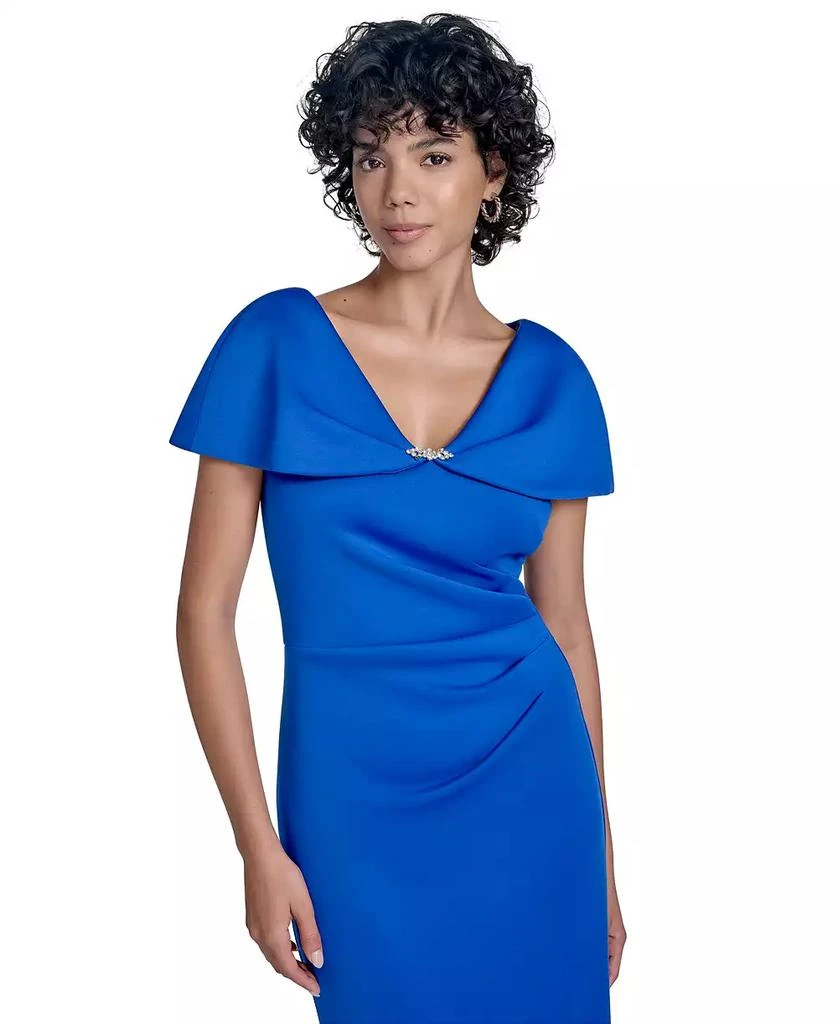 Jessica Howard Women's V-Neck Cape-Sleeve Gown 4