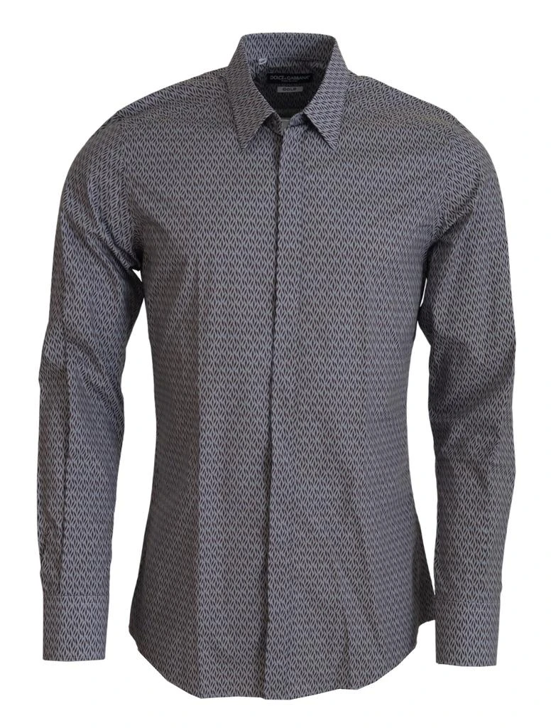 Dolce 
Gabbana Dolce 
Gabbana Gray Brown GOLD Slim Fit Dress Formal Shirt 1