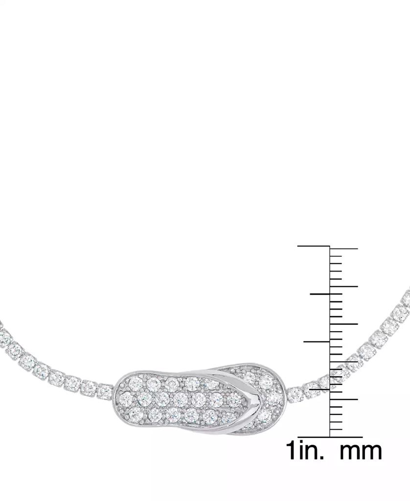 Macy's Women's Fine Silver Plated Cubic Zirconia Flip Flop Bracelet