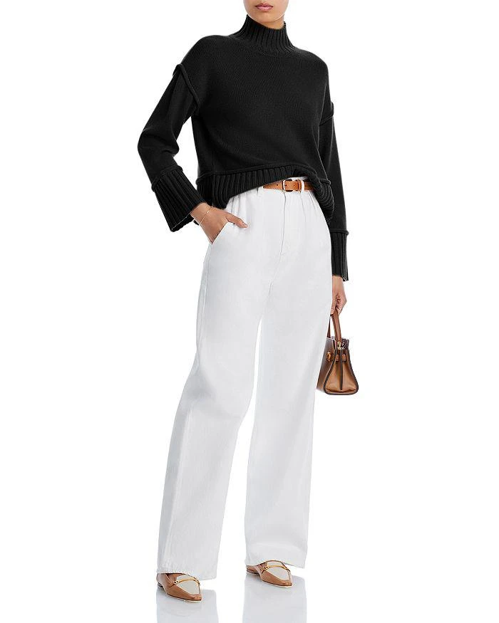AQUA Boxy Mock Neck Cashmere Sweater - Exclusive 2