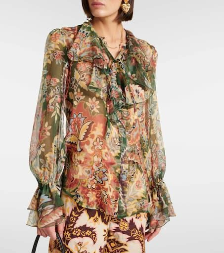 ETRO Printed ruffled silk blouse 6