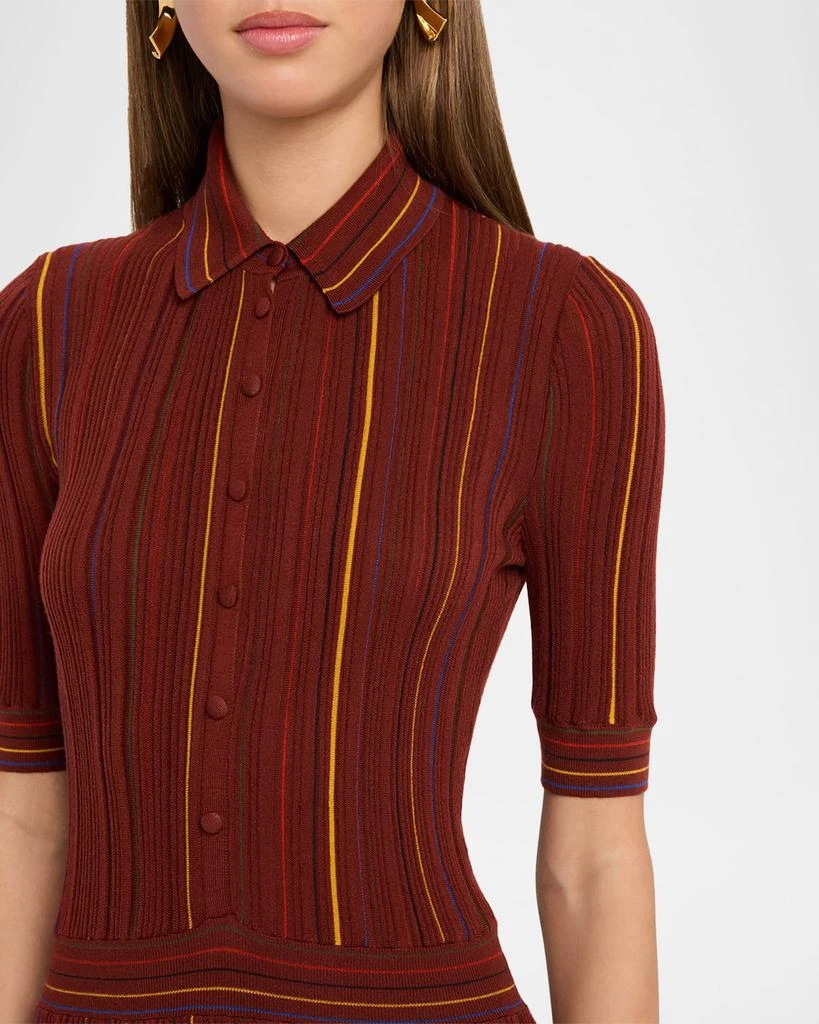 Gabriela Hearst Calypso Pinstripe Merino Dress 5